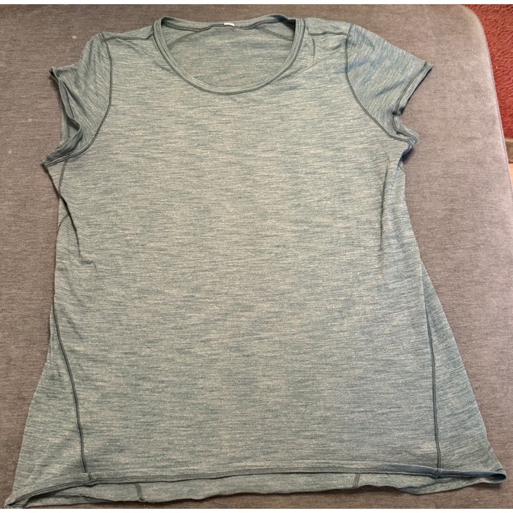 Lululemon Swiftly Tech Short Sleeve Crew Heathered Blue Space Dye Athletic Shirt